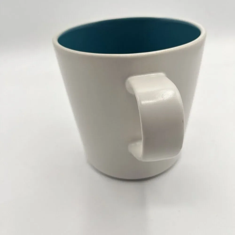 Crate & Barrel Max Pool Blue White Mug